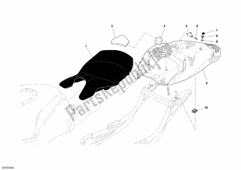 Toutes les pièces pour le Siège du Ducati Superbike 999 RS 2005